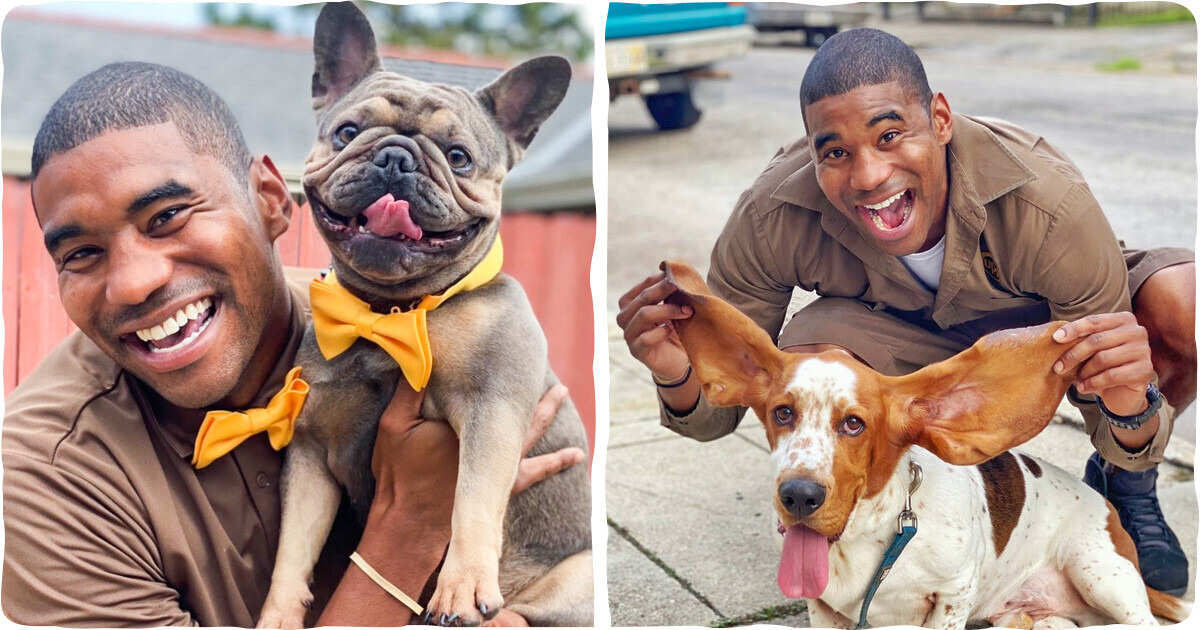 Курьер начал фоткаться с каждой собакой на своем маршруте, и теперь миллионы людей грезят поменяться с ним работой